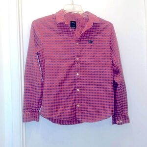 RVCA brush cotton button sown long sleeves plaid small